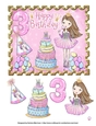 A Princess Birthday Card Topper - Age 3