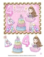 A Princess Birthday Card Topper - Age 4