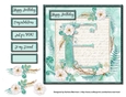 Floral Alphabet Card Topper - Letter E