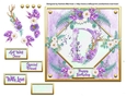 Metallic Gold & Mauve Boho Style Floral Alphabet Card Topper - D