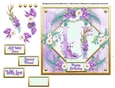 Metallic Gold & Mauve Boho Style Floral Alphabet Card Topper - U