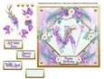 Metallic Gold & Mauve Boho Style Floral Alphabet Card Topper - W