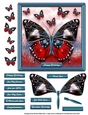 Mounted Butterfly Card Topper - Red
