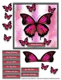 Watercolour & Alcohol Paper Butterfly Card Topper - Scarlet