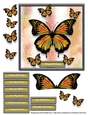 Watercolour & Alcohol Paper Butterfly Card Topper - Orange