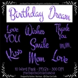 Two Colour Powder Puff Words - Orchid Purple