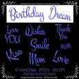 Two Colour Powder Puff Words - Lavender Blue