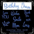 Two Colour Powder Puff Words - Blue