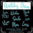 Two Colour Powder Puff Words - Turquoise