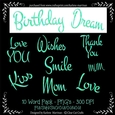 Two Colour Powder Puff Words - Mint Green