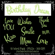 Two Colour Powder Puff Words - Lime