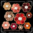 Gold Bevelled Flowers and Pearl Centres - Set 5 - Yummy Colours