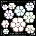 White Bevelled Flowers and Pearl Centres