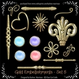 Gold Embellishments & Pearl Buttons - Set 5