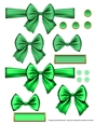 Ribbons. Bows, Brads, Labels & Pearls - Green 1