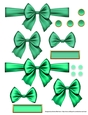 Ribbons. Bows, Brads, Labels & Pearls - Green 2