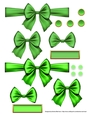 Ribbons. Bows, Brads, Labels & Pearls - Green 3