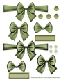 Ribbons. Bows, Brads, Labels & Pearls - Green 4