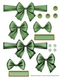 Ribbons. Bows, Brads, Labels & Pearls - Green 5