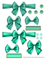 Ribbons. Bows, Brads, Labels & Pearls - Turquoise 1