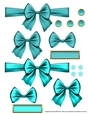 Ribbons. Bows, Brads, Labels & Pearls - Turquoise 12
