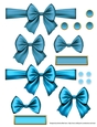 Ribbons. Bows, Brads, Labels & Pearls - Blue 1