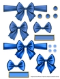 Ribbons. Bows, Brads, Labels & Pearls - Blue 2