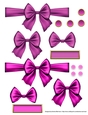 Ribbons. Bows, Brads, Labels & Pearls - Pink 2