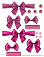 Ribbons. Bows, Brads, Labels & Pearls - Pink 3