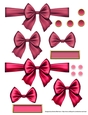 Ribbons. Bows, Brads, Labels & Pearls - Red