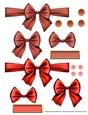 Ribbons. Bows, Brads, Labels & Pearls - Orange