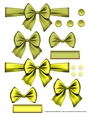 Ribbons. Bows, Brads, Labels & Pearls - Yellowgreen