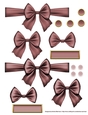 Ribbons. Bows, Brads, Labels & Pearls - Chocolate