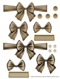 Ribbons. Bows, Brads, Labels & Pearls - Taupe