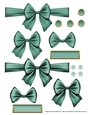 Ribbons. Bows, Brads, Labels & Pearls - Antique Turquoise