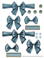 Ribbons. Bows, Brads, Labels & Pearls - Old Blue