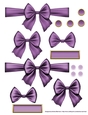 Ribbons. Bows, Brads, Labels & Pearls - Mauve