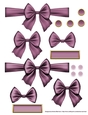Ribbons. Bows, Brads, Labels & Pearls - Old Rose