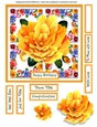 4 Square Flower Card Topper - Yellow