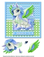 Unicorn - Thinking of You - Blue & Green Card Topper