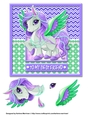 Unicorn - Best Friend - Purple & Green Card Topper