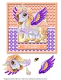 Unicorn - Best Wishes - Orange & Purple Card Topper