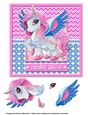 Unicorn - Birthday Greets - Pink & Blue Card Topper