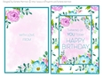Floral Framed Card Topper & Inner - Happy Birthday