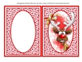 Christmas Red Oval Front Card Topper & Inner - Rudolph the Reindeer