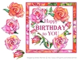 Bright Roses Card Topper-Birthday