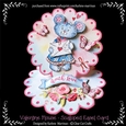 Valentines Mouse - Scalloped Easel Card - Birthday or Valentines