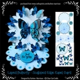 Blue Layered Butterflies Scalloped Easel Card