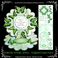 Butterfly Wreath - Green - Scalloped Easel Card