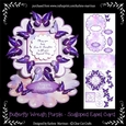 Butterfly Wreath - Purple - Scalloped Easel Card